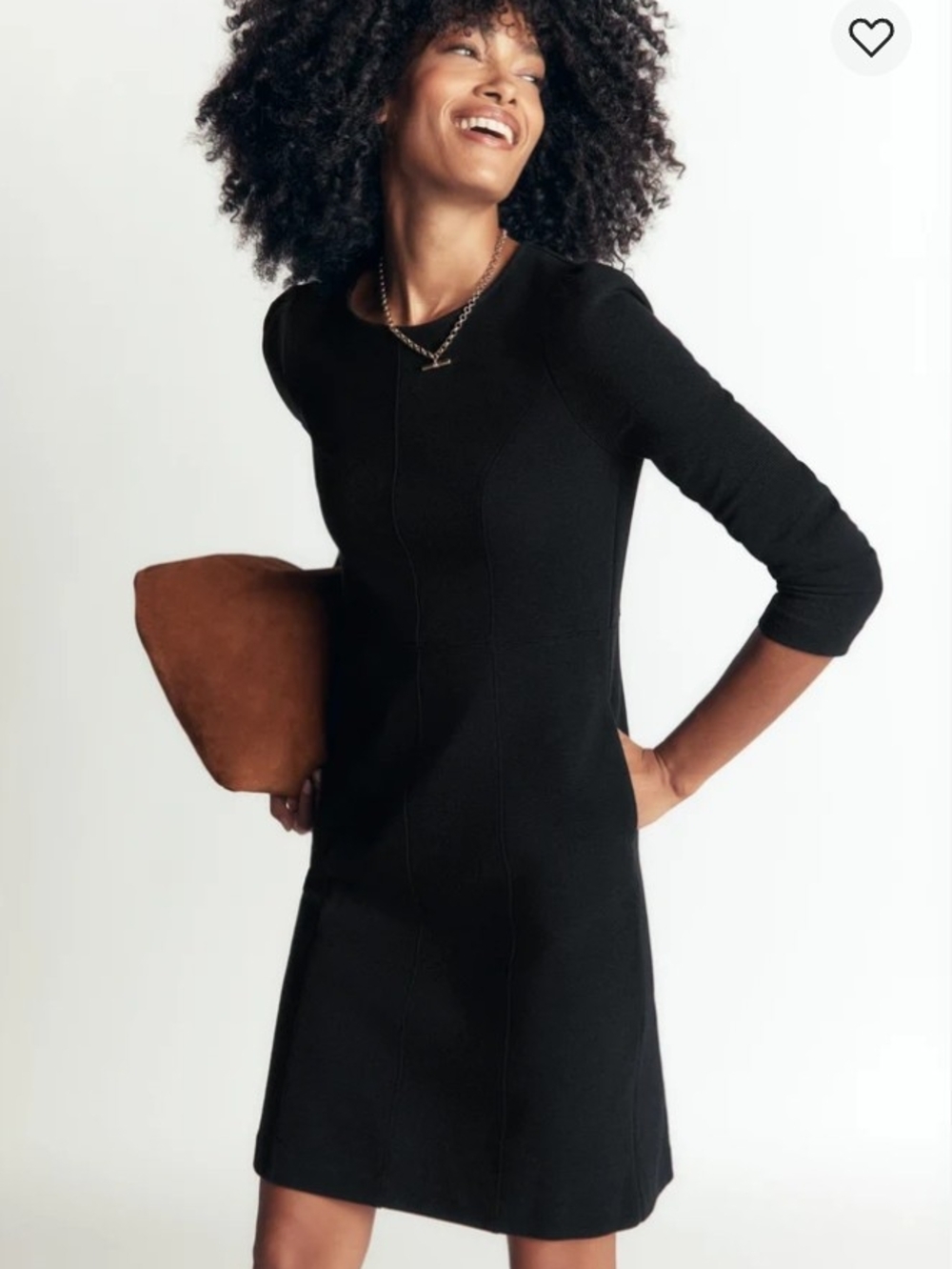 Boden Marla Seamed Ottoman Little Black Dress Size 6 Business Casual